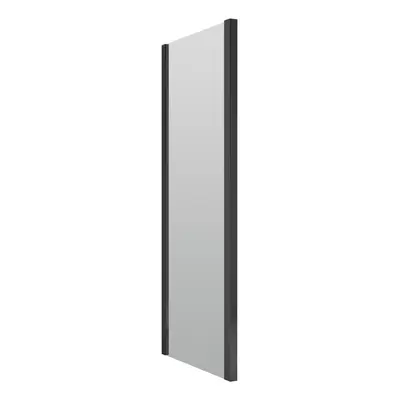 Ruwa 6mm Toughened Safety Glass Side Panel - x 800mm - Matt Black - Balterley