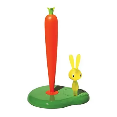 ASG42 GR Bunny and Carrot Kitchen Roll Holder in Thermoplastic resin, Green