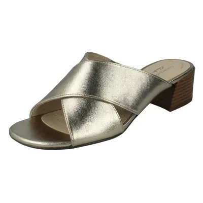 (Gold, UK 6) Ladies Clarks Casual Backless Sandals Caroleigh Erin