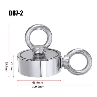 (67mm) Strong Salvage Magnet Pot Fishing Magnet Deep Sea Magnetic Hook Neodymium Recovery Magnet