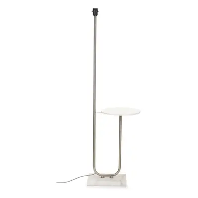 Tavel Brushed Chrome Metal Floor Lamp with Table