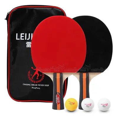 Table Tennis Player Set Bats Rackets and Ping Pong Balls with Cover Bag