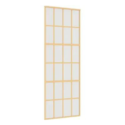 vidaXL Sliding Door Interior Barn Door Gold Frosted ESG Glass and Aluminium