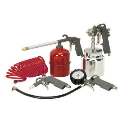 5 Piece Air Accessory Kit - Compressed Air Tools - Gauge Spray Gun Inflator Hose