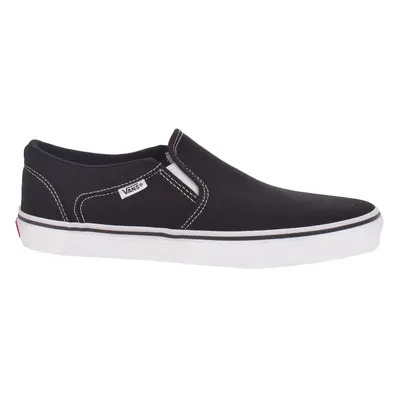 (10.5, Black/White) Vans Mens Asher Canvas Casual Slip On Plimsolls Trainers Shoes