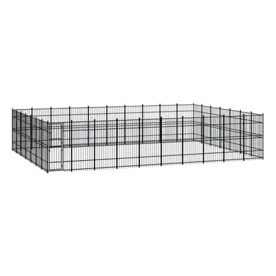 vidaXL Outdoor Dog Kennel Steel Outdoor Puppy Enclosure Dog Pet Supply Cage