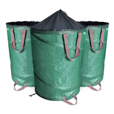 VOUNOT 3X Garden Bags Pop-up 170L with Handles, Reusable Garden Waste Sacks