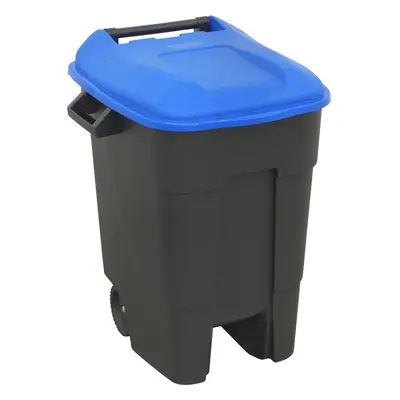 100 Litre Capacity Wheelie Bin - Solid Rear Axle - Two 200mm Wheels - Blue