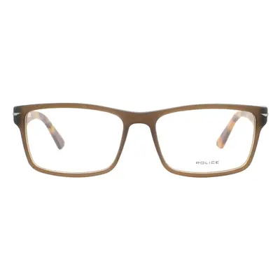 Police Glasses Frames Blackbird VPL391 6W8M Matte Transparent Havana Men