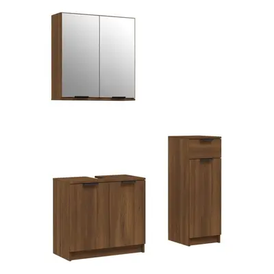 (Brown oak) vidaXL Bathroom Cabinet Set Piece Engineered Wood Vanity Unit Multi Colours