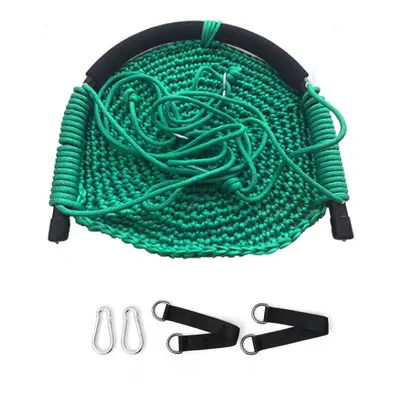 (Green) Children's Weaving Swing Rope Net Hammock Baby Family Hanging Chair For Outdoor Garden B