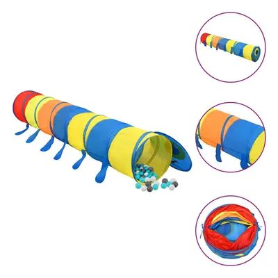 (multicolour 1) vidaXL Children Play Tunnel with Balls cm Polyester Tent Multi Colours