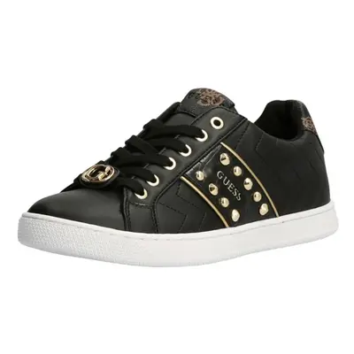 (4 UK EU 6.5 US) Guess Raula Black Brown Womens Leather Trainers