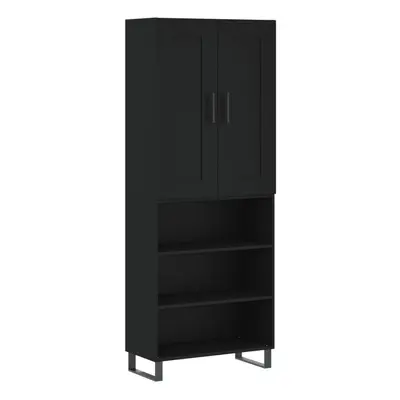 vidaXL Highboard Sideboard Cupboard Storage Cabinet Black Engineered Wood