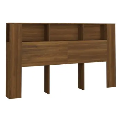 (brown oak) vidaXL Headboard Cabinet Bedroom Bookcase Backboard Bed Header Storage Cabinet