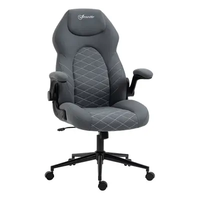 Vinsetto High-Back Home Office Chair w/ Flip Up Armrests Swivel Seat Dark Grey