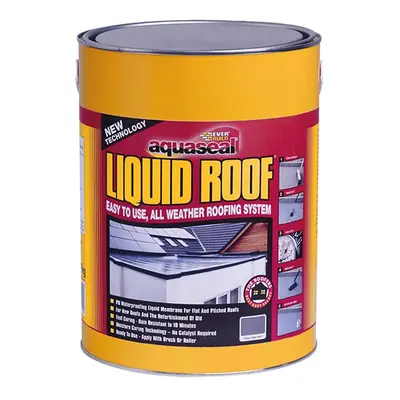 Everbuild Aquaseal Liquid Roof, Slate Grey 7kg EVBAQLIQRFG7