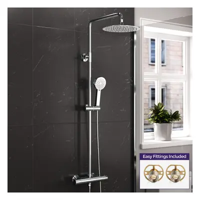 Modern Round Exposed Way Thermostatic Mixer Shower Set With Easy Fittings