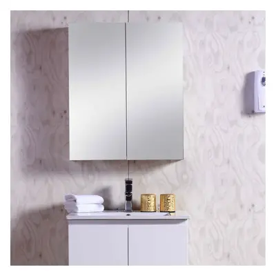 600 mm Door Mirror Cabinet White Bathroom Wall Mounted Cupboard | McCann