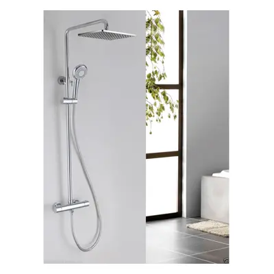 Helen Modern Square Thermostatic Twin Head Dual Control Riser Shower Mixer Tap