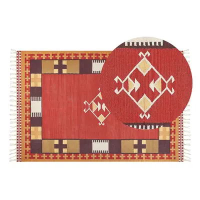 Cotton Kilim Area Rug x cm Multicolour PARAKAR