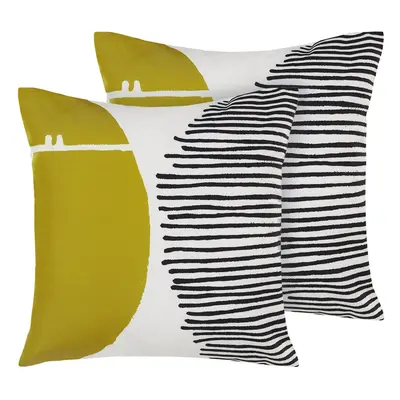 Set of Outdoor Cushions Abstract Pattern PELAGO x cm Multicolour