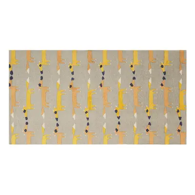 Cotton Kids Rug Fox Print x cm Grey BANKGO