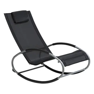 Sun Lounger Fabric Black CAMPO