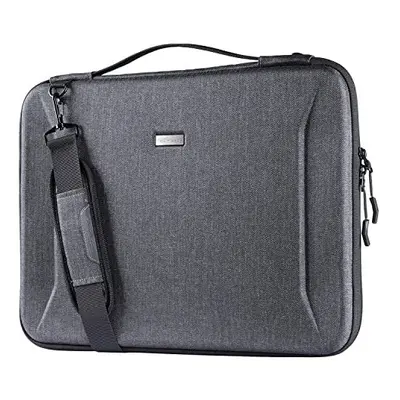 (GREY) TECHGEAR Hard Shell Case for 17" Laptops, Shockproof Travel Sleeve Shoulder Strap Case fi