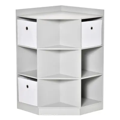 HOMCOM Kids Storage Cabinet Corner Organizer with Anti-tipping Hardware Drawer