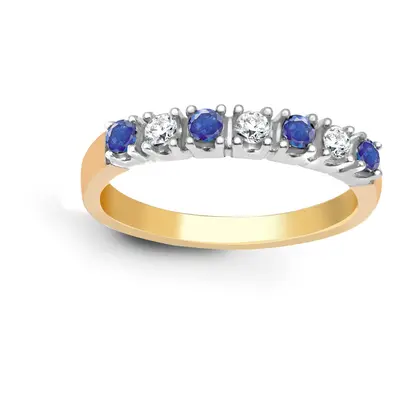 (J) Jewelco London 9ct Colour Gold H I1 0.15ct Diamond and Blue 0.2ct Sapphire Stone Royal Etern