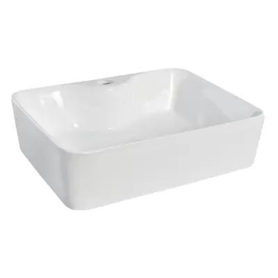 Rectangular Tap Hole Ceramic Countertop Vessel without Overflow - 485mm