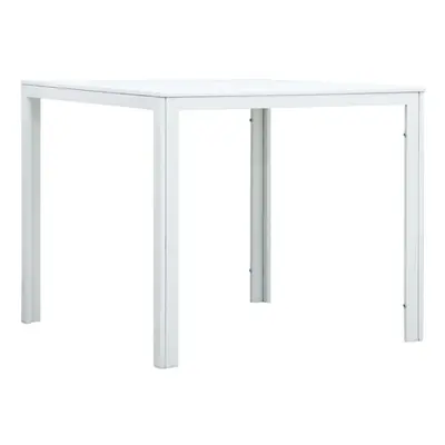 vidaXL Coffee Table White HDPE Wood Look Garden Backyard Outdoor Furniture