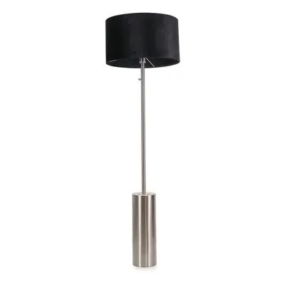 ValueLights Lexy Black Velvet Shade with Chrome Dimmable Floor Lamp