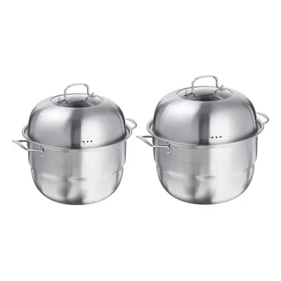 (30cm) Three-tier Steamer Stainless Steel with Steamed Grid Thickening Deep Soup Pot Large Capac