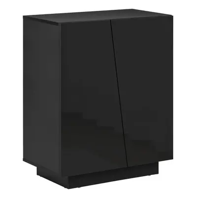 HOMCOM High Gloss Storage Cabinet for Bedroom Living Room Dining Room Black