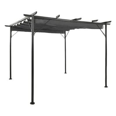 vidaXL Pergola with Retractable Roof Anthracite Steel g/mÂ² Garden Canopy