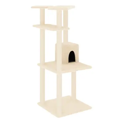 (cream) vidaXL Cat Tree with Sisal Scratching Posts Cat Scratch Tower Climber Dark Grey