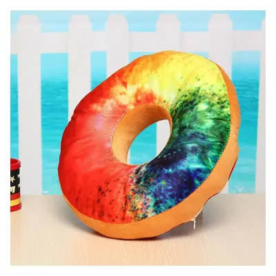 (Colorful Donut) Donut Plush Stuffed Toy Soft Doughnut Food Back Saddle Car Set Kids Gift Decor