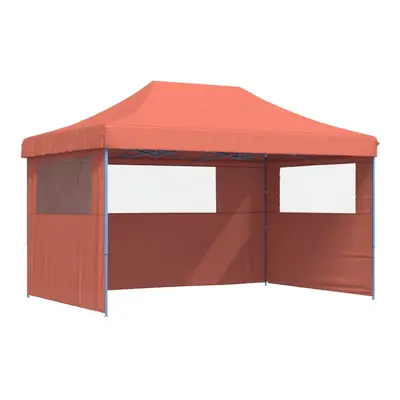 (terracotta, with sidewalls) vidaXL Foldable Tent Pop-up Outdoor Party Tent Garden Gazebo Canopy