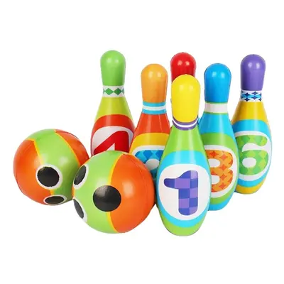 () 12PCS Cute Mini Bowling PU Soft Indoor Sport Play Games Safe Foam Kids Bowling Children Indoo