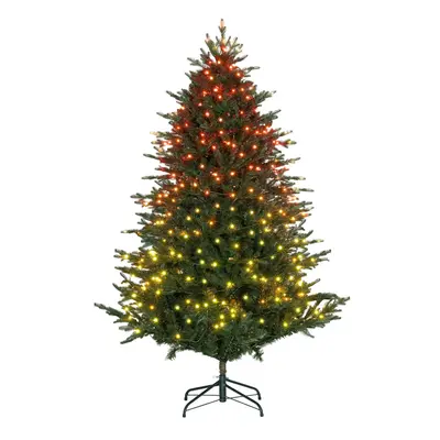 HOMCOM 6ft Prelit Artificial Christmas Tree w/ Lights for Party Decoration