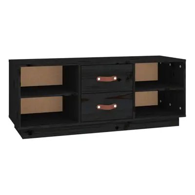 (Black) vidaXL Solid Wood Pine TV Cabinet Wooden Media Cabinet TV Stand Multi Colours