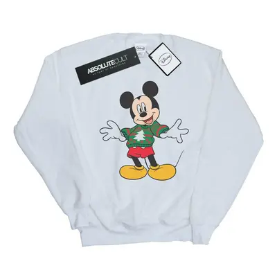 (5XL, White) Disney Mens Mickey Mouse Christmas Jumper Stroke Sweatshirt