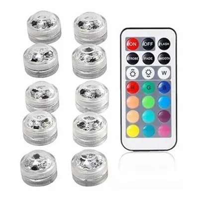 (1controller lamps) Underwater LED Lights Submersible RGB Waterproof Light Battery Powered Swimm