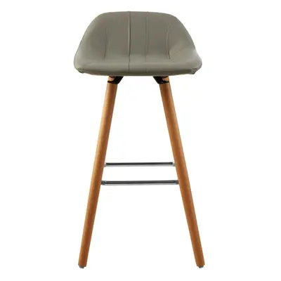 Premier Housewares Stockholm Grey Faux Leather Bar Stool