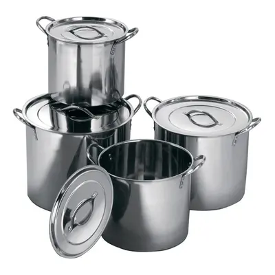 4 Pc Stainless Steel Stockpot Set, Stainless Steel Stock Pot With Twin Handles, Pots with Lid fo