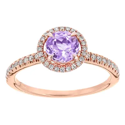 (O) Jewelco London Women 9ct (375) Purple Amethyst Engagement Ring