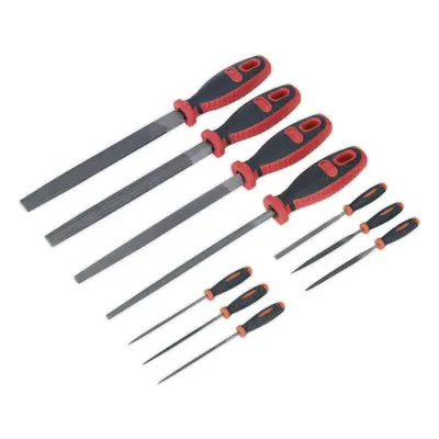 10 Piece Engineers & Needle File Set - Double Cut - Coarse - Soft Grip Handles