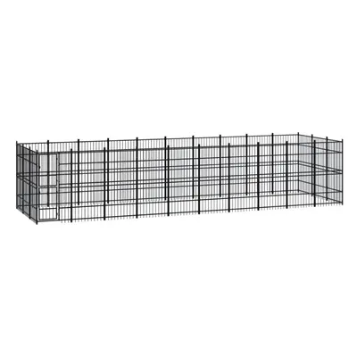 vidaXL Outdoor Dog Kennel Steel Outdoor Puppy Enclosure Dog Pet Supply Cage